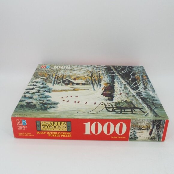 Charles Wysocki's Americana Cardinal Christmas Puzzle 1000 Pieces NEW - Picture 6 of 9